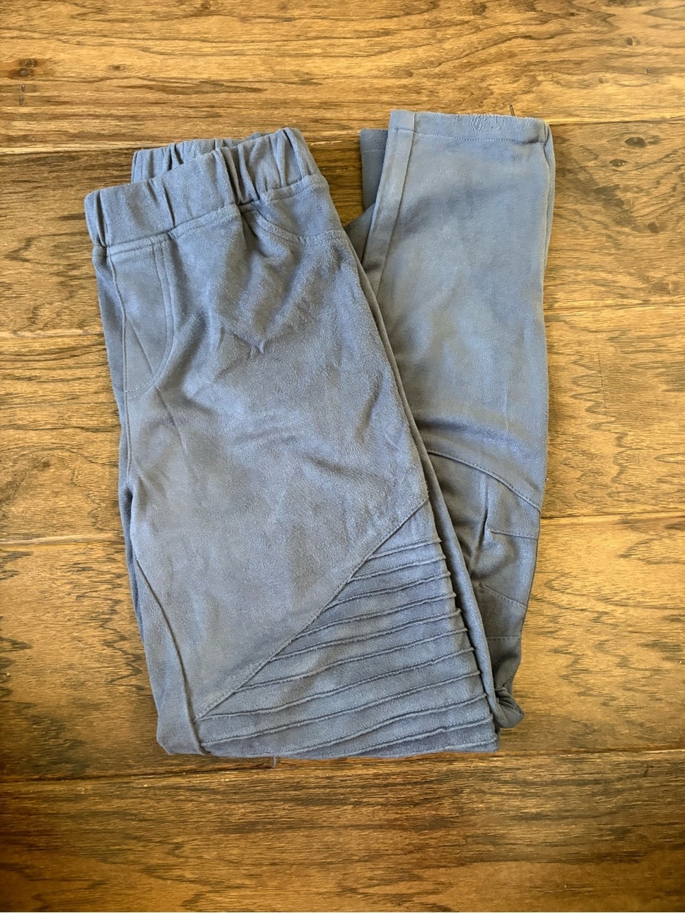 Umgee Slate Blue Moto Ribbed Leggings